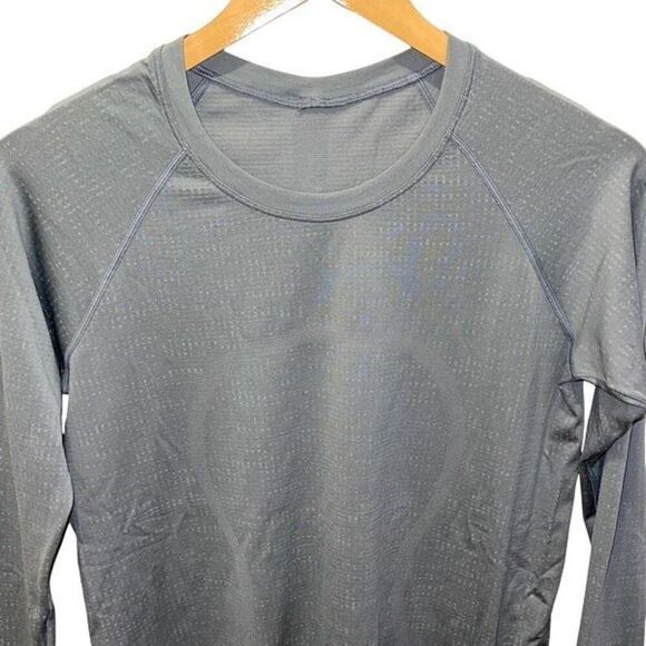 Lululemon Women Crew Neck Raglan Sleeve Swiftly Tech Athletic Top Gray - Picture 3 of 10
